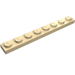 3460-2 Platte plaat 1x8 crème NIEUW *1B178