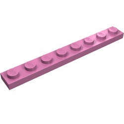 3460-47 Platte plaat 1x8 roze, donker NIEUW *1B179