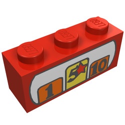 3622pb003-5G Steen 1x3 Kassa rood gebruikt *5V03-02