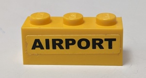 3622pb038-3G Steen 1x3 AIRPORT (Sticker) geel gebruikt *5V03-03