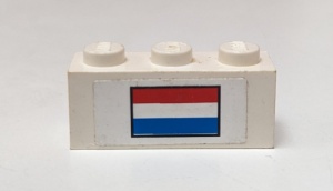 3622pb112-1G Steen 1x3 Nederlandse vlag (Sticker) wit gebruikt *5V03-01