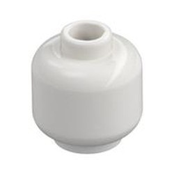 3626-1G Steen, minifig dikrond, geblokte OF open nop wit gebruikt *