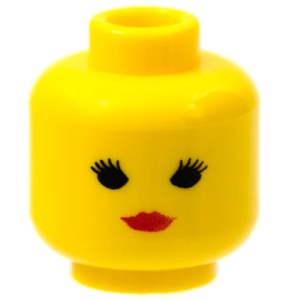 3626p02-3 Hoofd- Vrouw rode lippen geen wenkbrauwen standaard hoofd vrouw (H1-7) geel NIEUW *0B0000