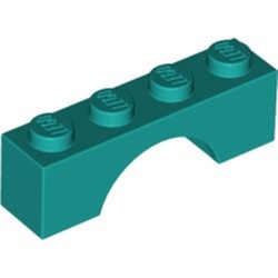 3659-39 Steen, boog 1x4x1 hoog turquoise, donker NIEUW *1B384