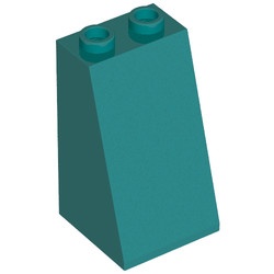 3684-39G Dakpan 75 graden 2x2breedx3 (open of dichte noppen) turquoise, donker gebruikt *1D025