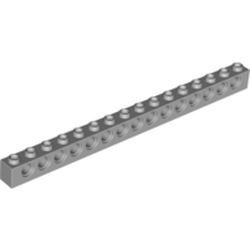3703-86 Technic, steen 1x16 met 15 gaten grijs, licht (blauwachtig) NIEUW *