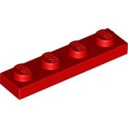 3710-5G Platte plaat 1x4 rood gebruikt *1B370