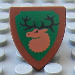 3846p48-8G Schild driehoekig hert op groen bruin (klassiek) gebruikt *0L0000