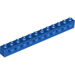 3895-7 Technic, steen 1x12 met 11 gaten blauw NIEUW *