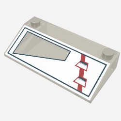 3939px1-13G Dakpan 33 graden 3x6 met ARC-170 Starfighter patroon, links gebruikt *5R000