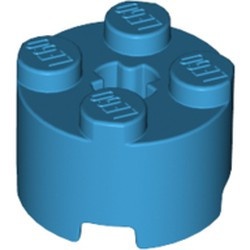 3941-153 Steen, rond 2x2 blauw, donkerazuur NIEUW *
