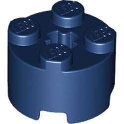 3941-63G Steen, rond 2x2 blauw, donker gebruikt *1F022