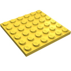 3958-3G Platte plaat 6x6 geel gebruikt *1A042