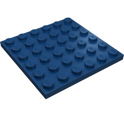 3958-63 Platte plaat 6x6 blauw, donker NIEUW *5K0000