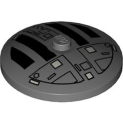 3960px4-85 Schotel 4x4 Star Wars TIE Hatch symbool grijs, donker (blauwachtig) NIEUW *5B036