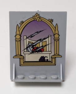 40249pb04-86G Deur 2x5x5 Scherm met trapeze-vormige basis met spiegel (Sticker) - Set 4757 grijs, licht (blauwachtig) gebruikt *5S074