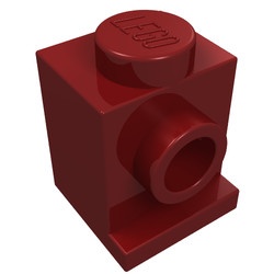 4070-59 Steen 1x1 met koplamp rood, donker NIEUW *1B033