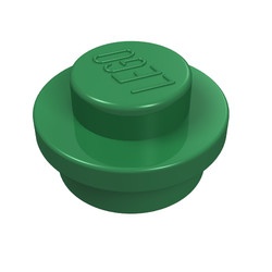 4073-6 Platte plaat 1x1 rond groen NIEUW *1B206