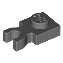 4085-85 Platte plaat 1x1 met verticale clip grijs, donker (blauwachtig) NIEUW *1B286