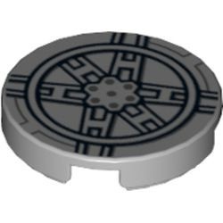 4150pb086-86G Tegel 2x2 rond SW TIE Fighter - Set 9492 grijs, licht (blauwachtig) gebruikt *5T07-03