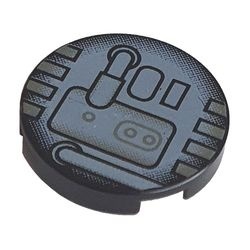 4150px17-11 Tegel 2x2 rond machines patroon zwart NIEUW *0K000
