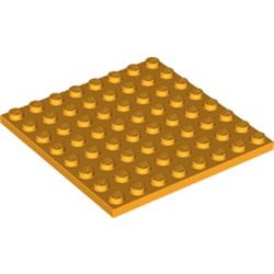 41539-110 Platte plaat 8x8 oranje, lichthelder NIEUW *1K0000