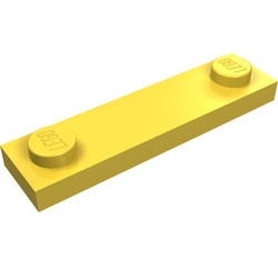 41740-3 Platte plaat 1x4 twee noppen buitenkant groef geel NIEUW *1B350