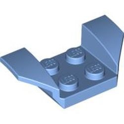 41854-42G Plaat 2x4 met spatbord verhoogde vleugels blauw, midden gebruikt *0L000