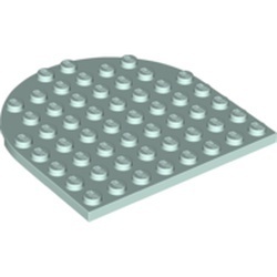 41948-152 Platte plaat 8x8 afgeronde hoek aqua, licht NIEUW *3D0000