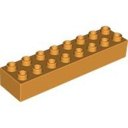 4199-31G DUPLO steen 2x8 (LET OP: DUPLO IS VRIJWEL ALTIJD PAKKETPOST) oranje, midden gebruikt *