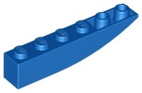 42023-7 Omgekeerde dakpan 6x1 rond blauw NIEUW *1B242