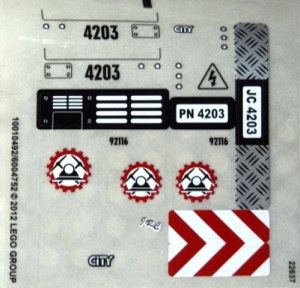 4203stk01 STICKER 4203 Excavator Transport NIEUW *0S0000