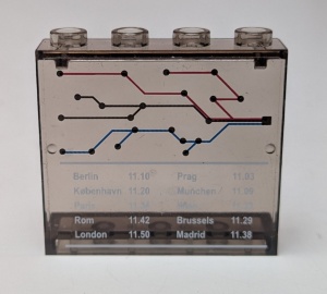 4215bpb36-13G Paneel 1x4x3 met schema (sticker) transparant bruin (kleurnaam was: trans ZWART) gebruikt *0D0000