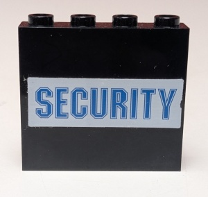 4215bpb47-11G Paneel 1x4x3 met SECURITY op witte achtergrond zwart gebruikt *0D0000