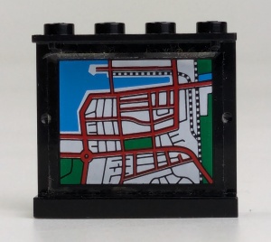 4215pb024-11G Paneel 1x4x3 Plattegrond zwart gebruikt *0D0000
