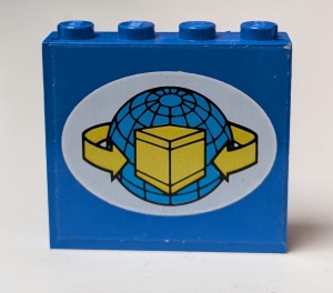 4215pb061-7G Paneel 1x4x3 LEGO logo (sticker) blauw gebruikt *0D0000