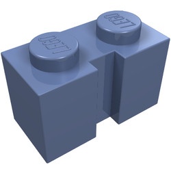 4216-55 Steen 1x2 met sleuf blauw, zandkleurig NIEUW *1L040