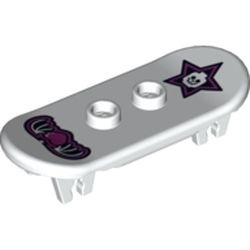 42511pb07-1G Skateboard met hartje en ster wit gebruikt *1E012