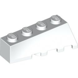 43721-1 Steen, wig 4x2 links- 4 noppen bovenop, GLOOIEND wit NIEUW *