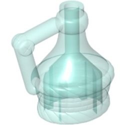 4429-15G Grote fles met handvat transparant lichtblauw gebruikt *1E017