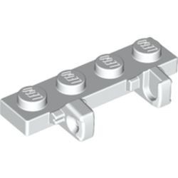 44568-1G Scharnierplaat 1x4 twee vingers achterzijde wit gebruikt *1L0000