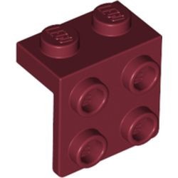 44728-59 Verbindingsplaat 1x2- 2x2 rood, donker NIEUW *1B258