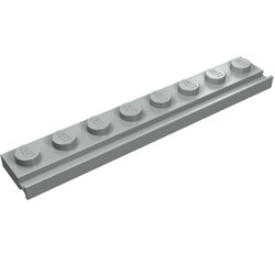 4510-9 Platte plaat 1x8 met deurrail/dakgoot lichtgrijs (klassiek) NIEUW *1B317
