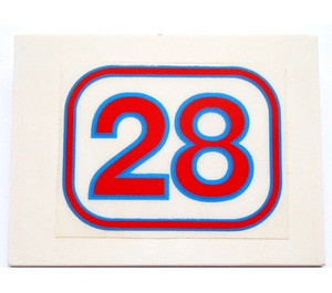 4515pb001-1G Dakpan 10 graden 6x8 Cijfer 28 (Sticker) wit gebruikt *5R000