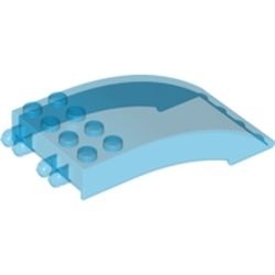 46413-14G Ruit 8x4x2 Gebogen met 2x2 vingers en 8 noppen bovenop transparant donkerblauw gebruikt *