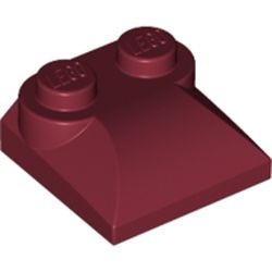 47457-59 Steen 2x2x 2/3 twee noppen, gebogen einde (kikker) rood, donker NIEUW *1B188