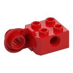 48171-5G Technic, steen 2x2 met gat en verticale rotatie halve bol rood gebruikt *