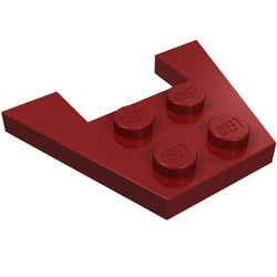 4859-59G Wigplaat 3x4 (L+R toelopend) rood, donker gebruikt *