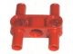 48989-5 Technic, Pin koppelaar Perpendicular 3L met 4 Pins rood NIEUW *0L0000