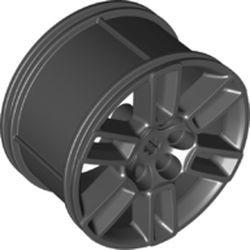 49294-11 Wiel 56mm D.x34mm Technic Racing, met 6 pingaten (pakketzending) zwart NIEUW *5W000